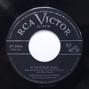 Buddy Morrow Vinyl 45 Re-enlistment Blues/Quarter To Twelve RCA Victor VG Jazz